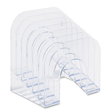 Rubbermaid® Optimizers Multifunctional Six-tier Jumbo Incline Sorter, 6 Sections, Letter Size Files, 9.38" X 10.5" X 7.38", Clear freeshipping - TVN Wholesale